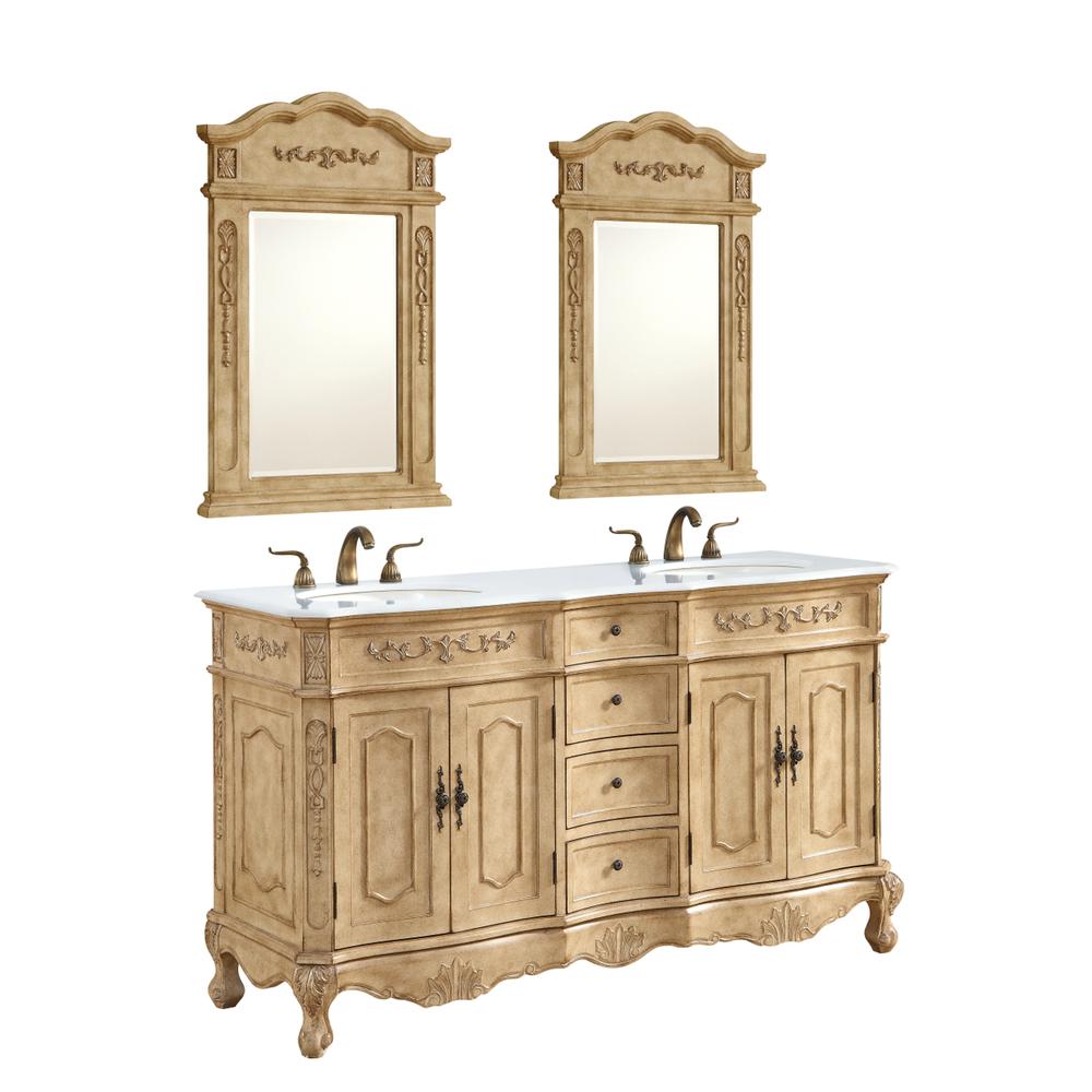 60 inch Double Bathroom vanity in Antique Beige