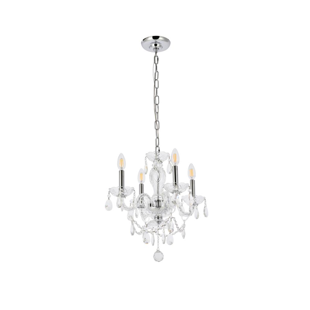 Princeton 4 light Chrome Pendant Clear Royal Cut Crystal