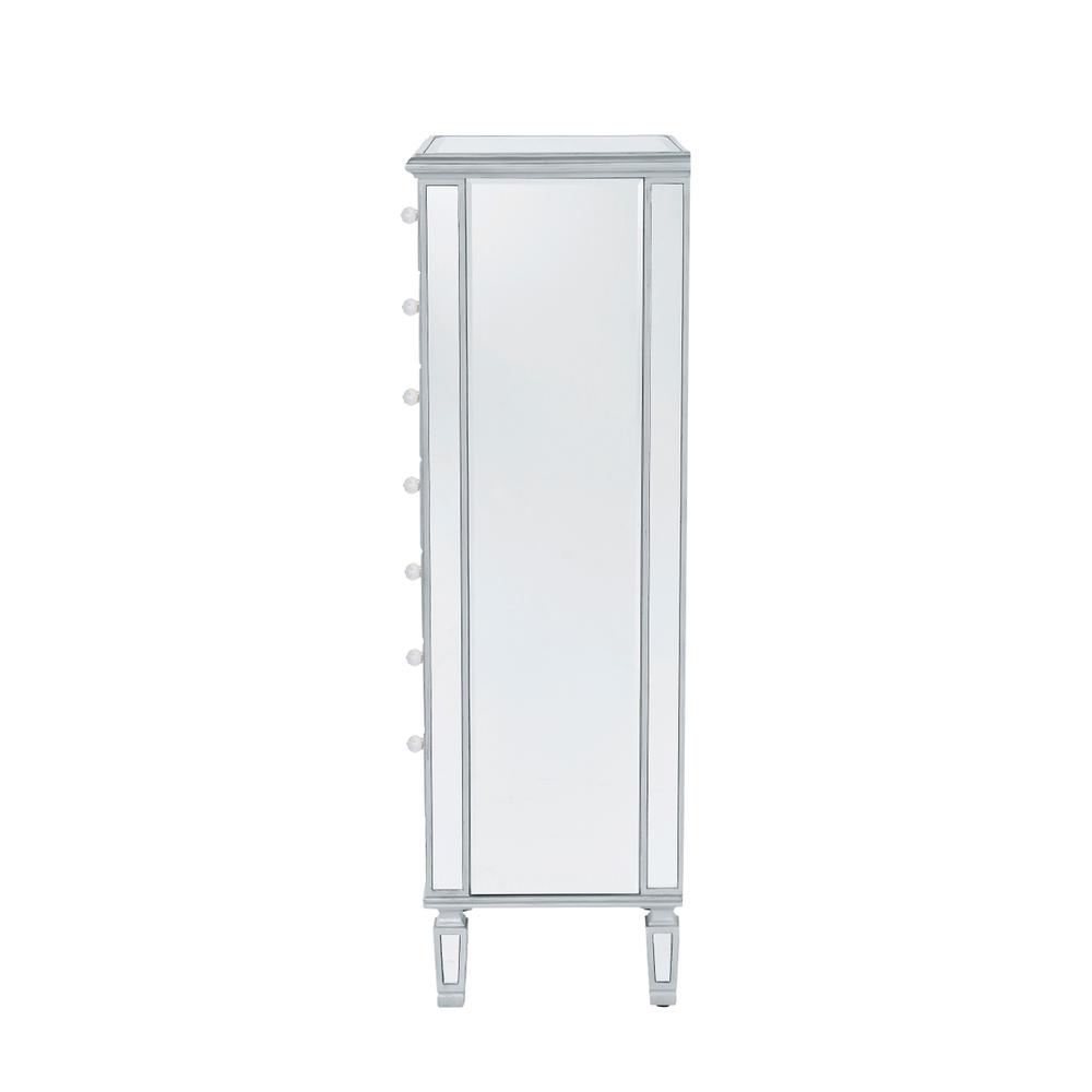 Lingerie Chest 7 drawers 20in. W x 15in. D x 48in. H in antique silver paint