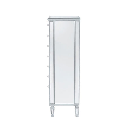 Lingerie Chest 7 drawers 20in. W x 15in. D x 48in. H in antique silver paint