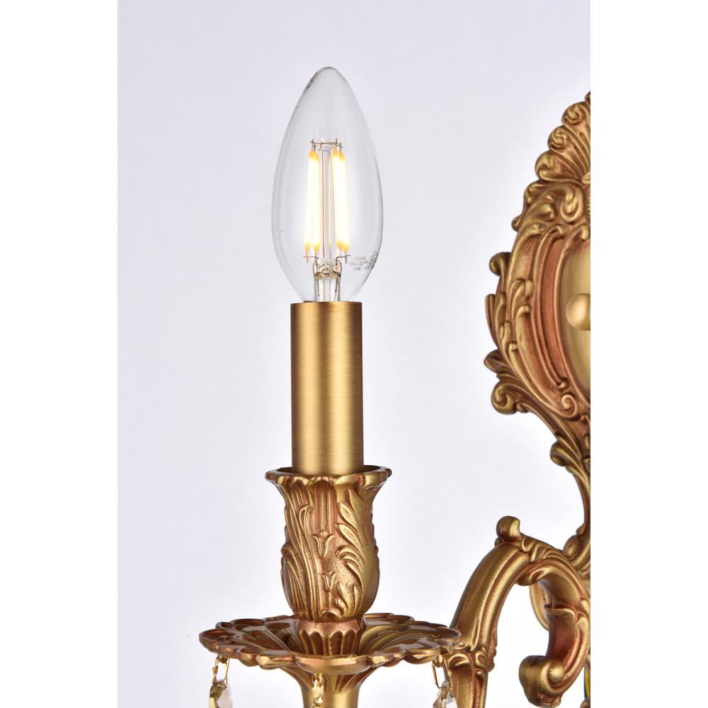 Monarch 1 light French Gold Wall Sconce Golden Teak (Smoky) Royal Cut Crystal