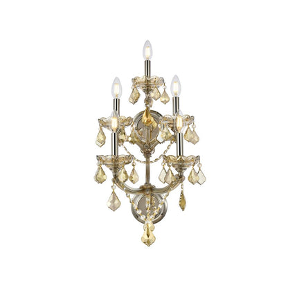 Maria Theresa 5 light Golden Teak Wall Sconce Golden Teak