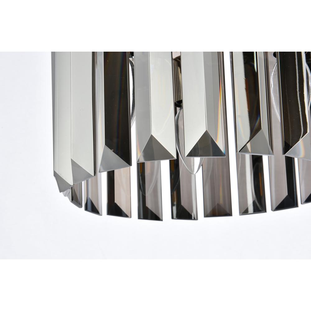 Sydney 3 light polished nickel Pendant Silver Shade (Grey) Royal Cut Crystal
