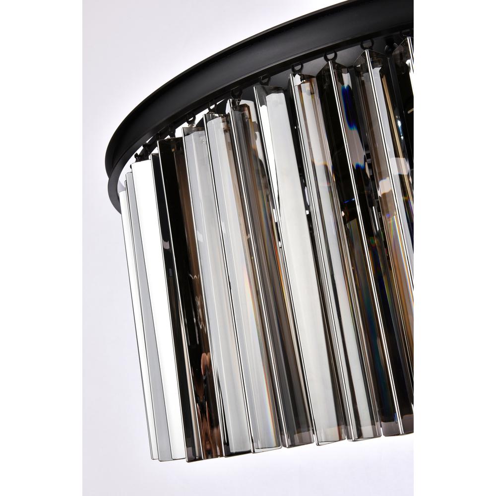 Sydney 8 light Matte Black Chandelier Silver Shade (Grey) Royal Cut Crystal