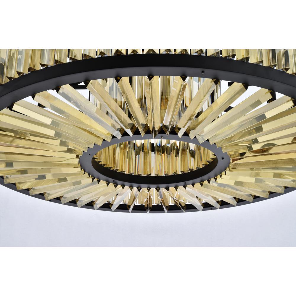 Chelsea 10 light Matte Black Chandelier Golden Teak (Smoky) Royal Cut Crystal