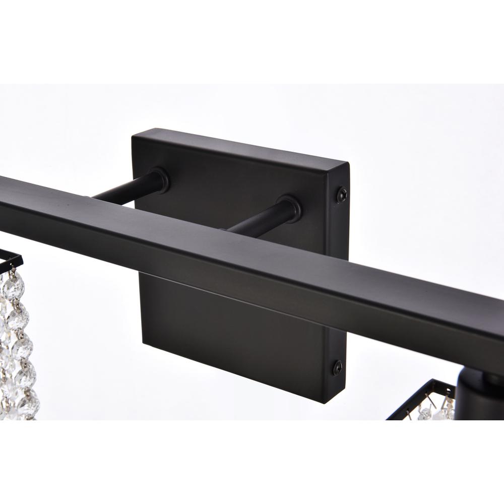 Phineas 4 lights bath sconce in black with clear crystals