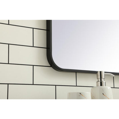 Soft corner metal rectangular mirror 30x40 inch in Black