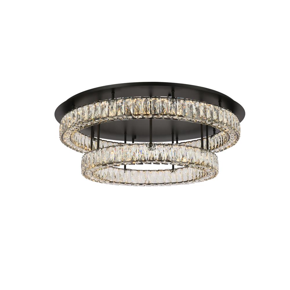 Monroe 33 inch LED double flush mount in black