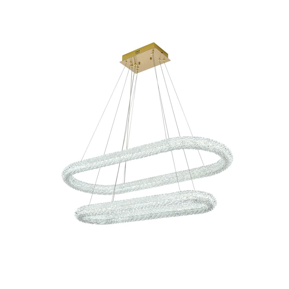 Bowen 42 inch Adjustable LED Chandelier in Satin Gold