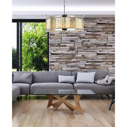 Chelsea 10 light polished nickel Chandelier Golden Teak