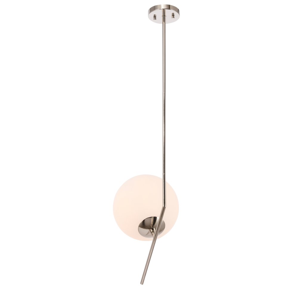 Ryland 1 Light Chrome And Frosted White Glass Pendant