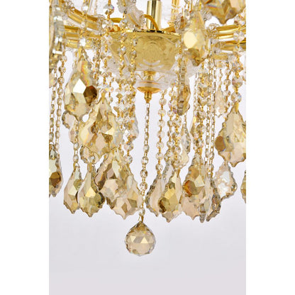 Maria Theresa 41 light Gold Chandelier Golden Teak (Smoky) Royal Cut Crystal