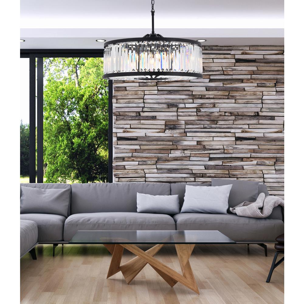 Chelsea 10 light Matte Black Chandelier Clear Royal Cut Crystal