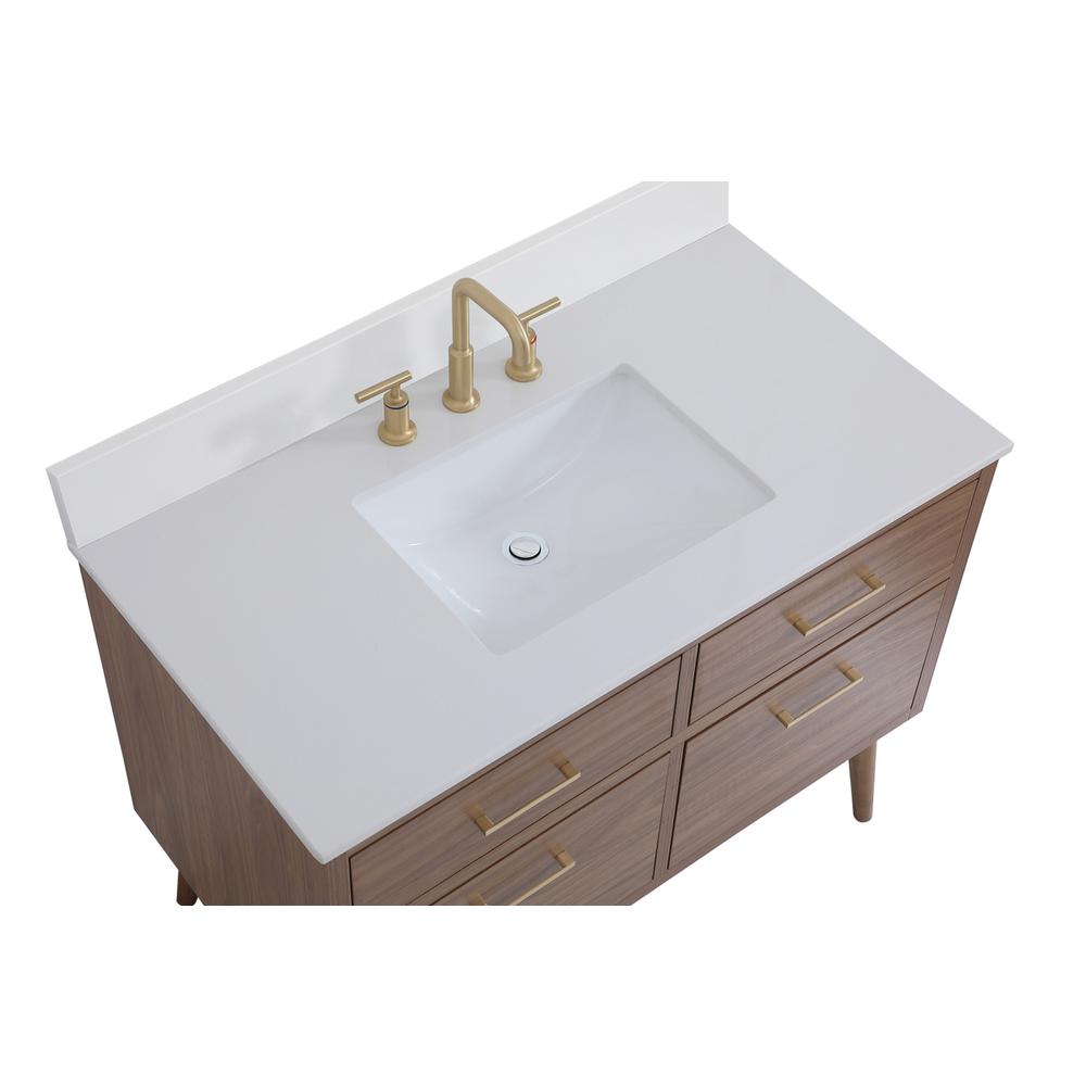 42 inch bathroom Vanity in Walnut Brown with Backsplash