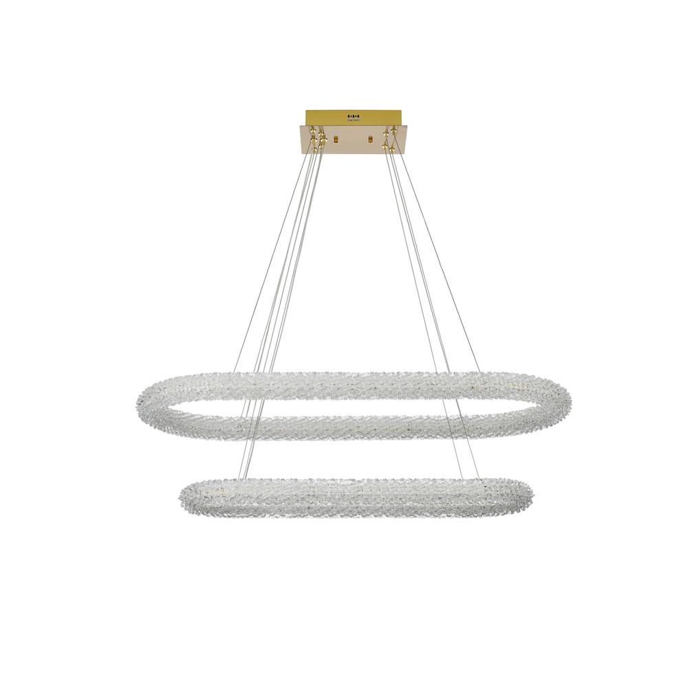 Bowen 42 inch Adjustable LED Chandelier in Satin Gold