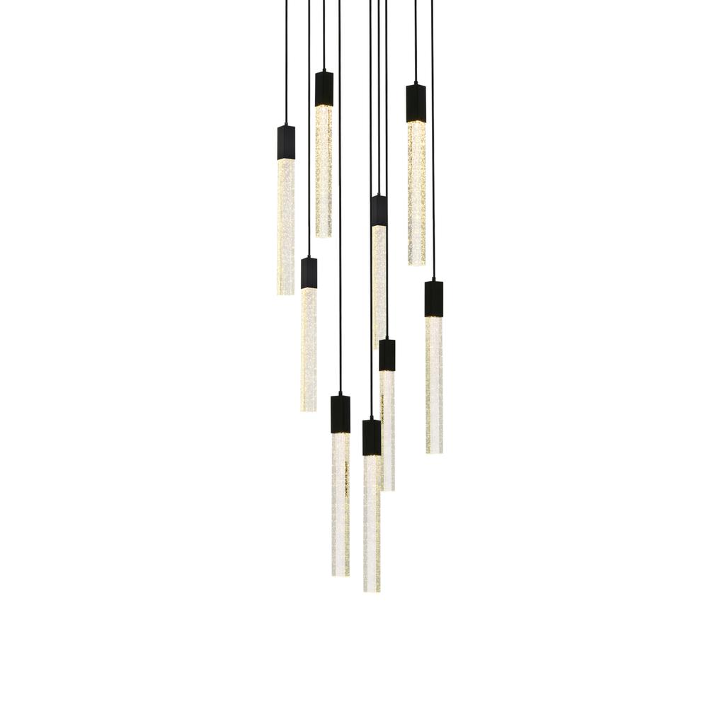 Weston 9 lights pendant in black