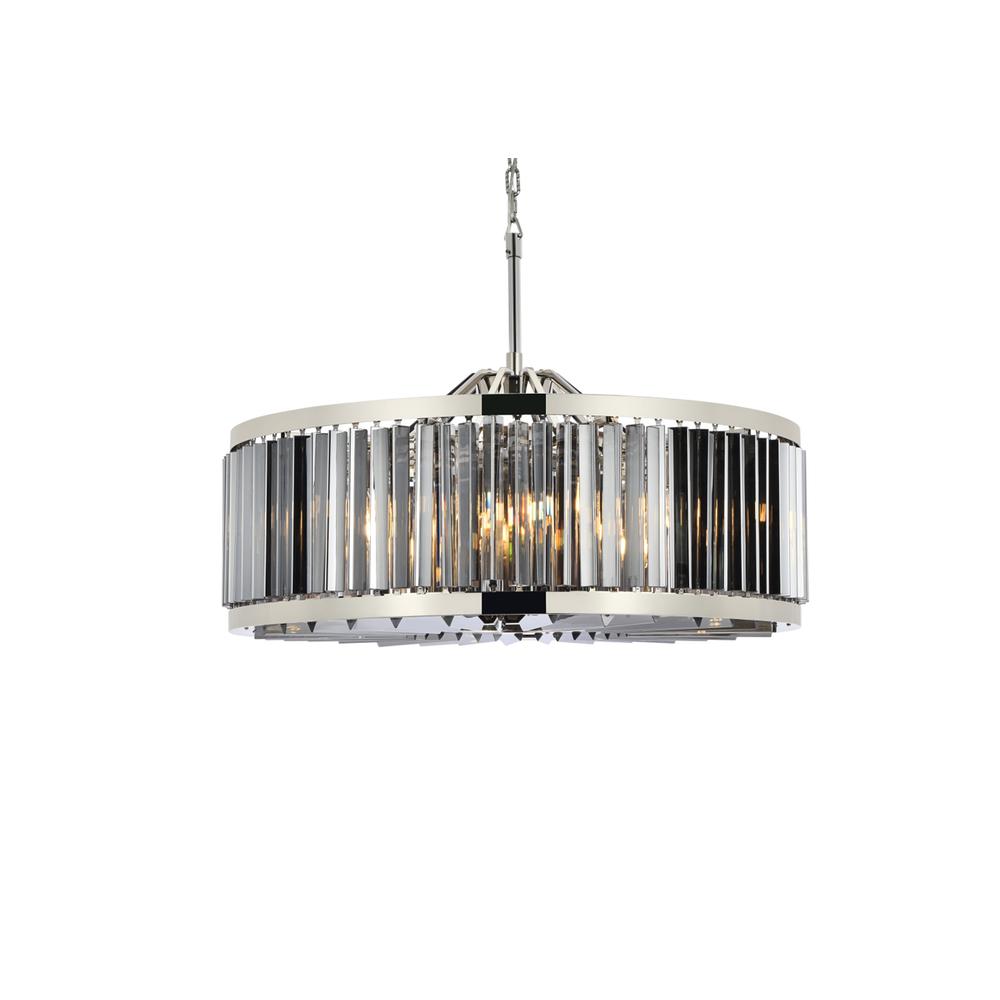 Chelsea 10 light polished nickel Chandelier Silver Shade