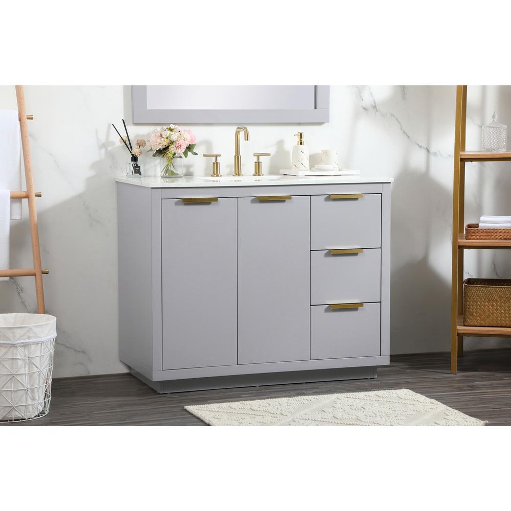 42 inch Single bathroom vanity in grey