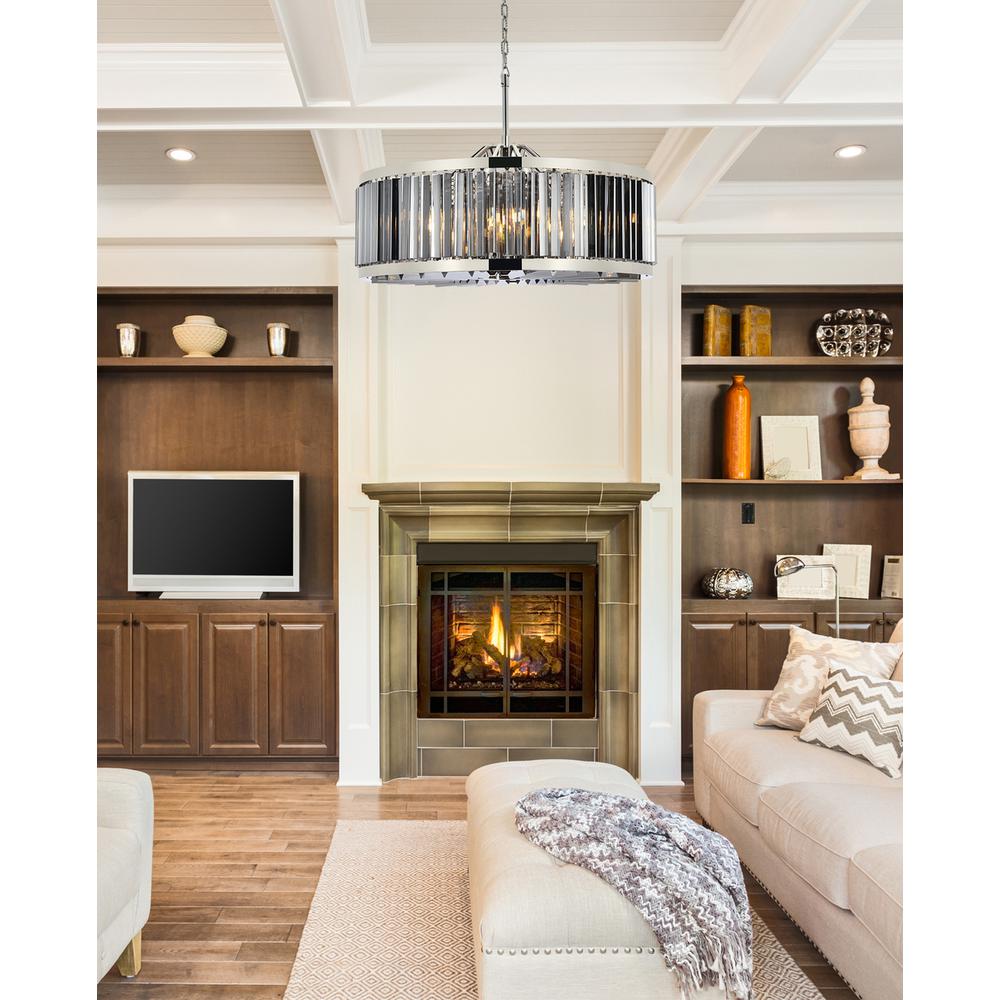 Chelsea 10 light polished nickel Chandelier Silver Shade