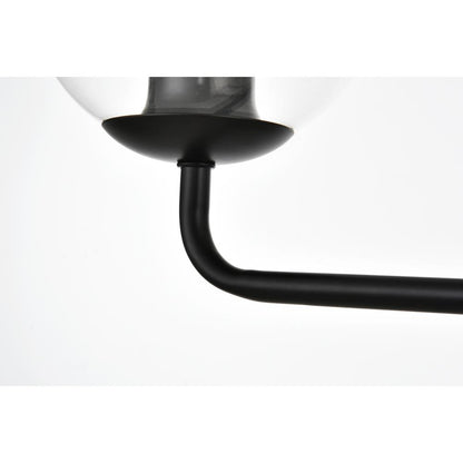 Genesis 4 light Black and Clear Bath Sconce