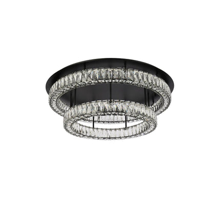 Monroe 33 inch LED double flush mount in black