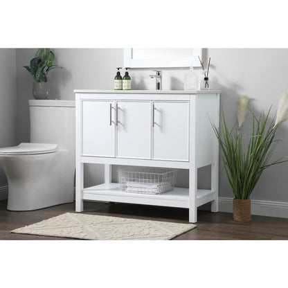 36 Inch SIngle Bathroom Vanity In White