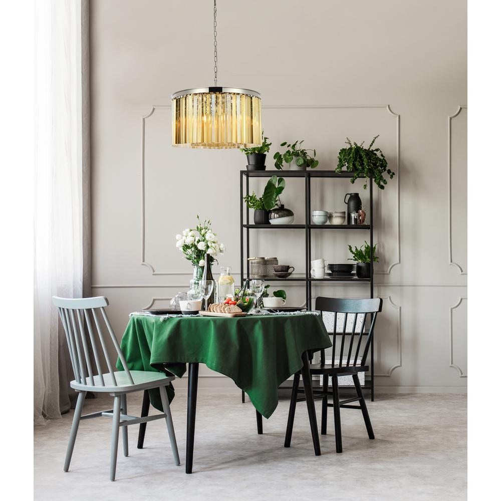 Sydney 8 light polished nickel Chandelier Golden Teak (Smoky) Royal Cut Crystal