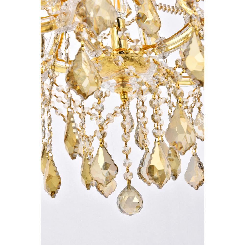 Maria Theresa 13 light Gold Chandelier Golden Teak (Smoky) Royal Cut Crystal