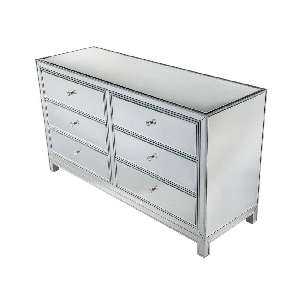 Dresser 6 drawers 60in. W x 18in. D x 32in. H in antique silver paint
