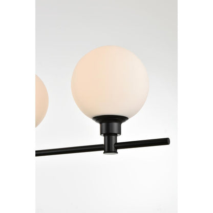 Cordelia 4 light Black and frosted white Bath Sconce