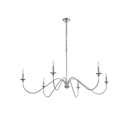 Rohan 54 inch chandelier in Polished Nickel