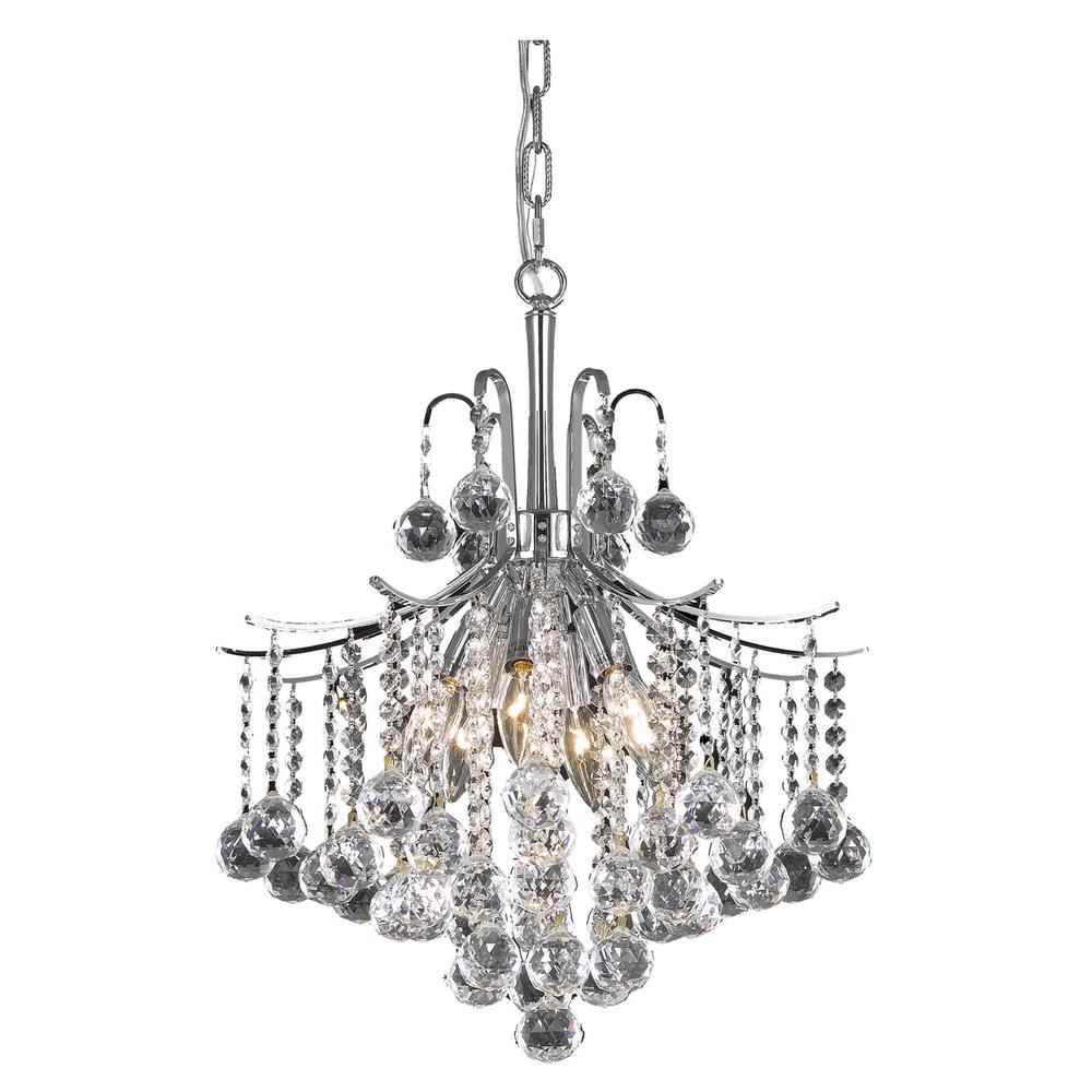 Amelia Collection Pendant D17in H20in Lt:6 Chrome Finish
