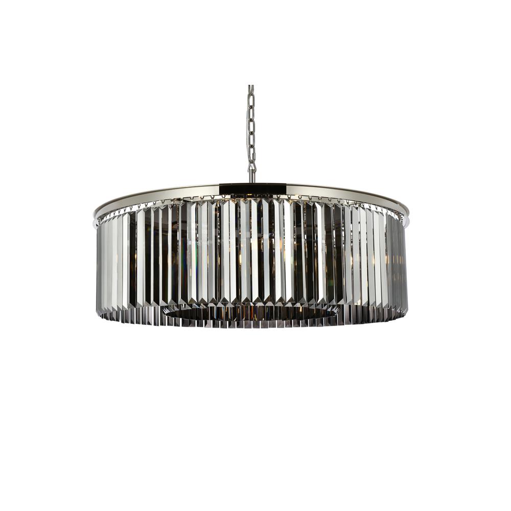 Sydney 10 light polished nickel Chandelier Silver Shade (Grey) Royal Cut Crystal