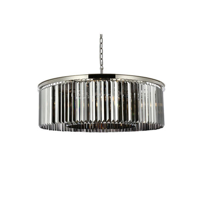 Sydney 10 light polished nickel Chandelier Silver Shade (Grey) Royal Cut Crystal