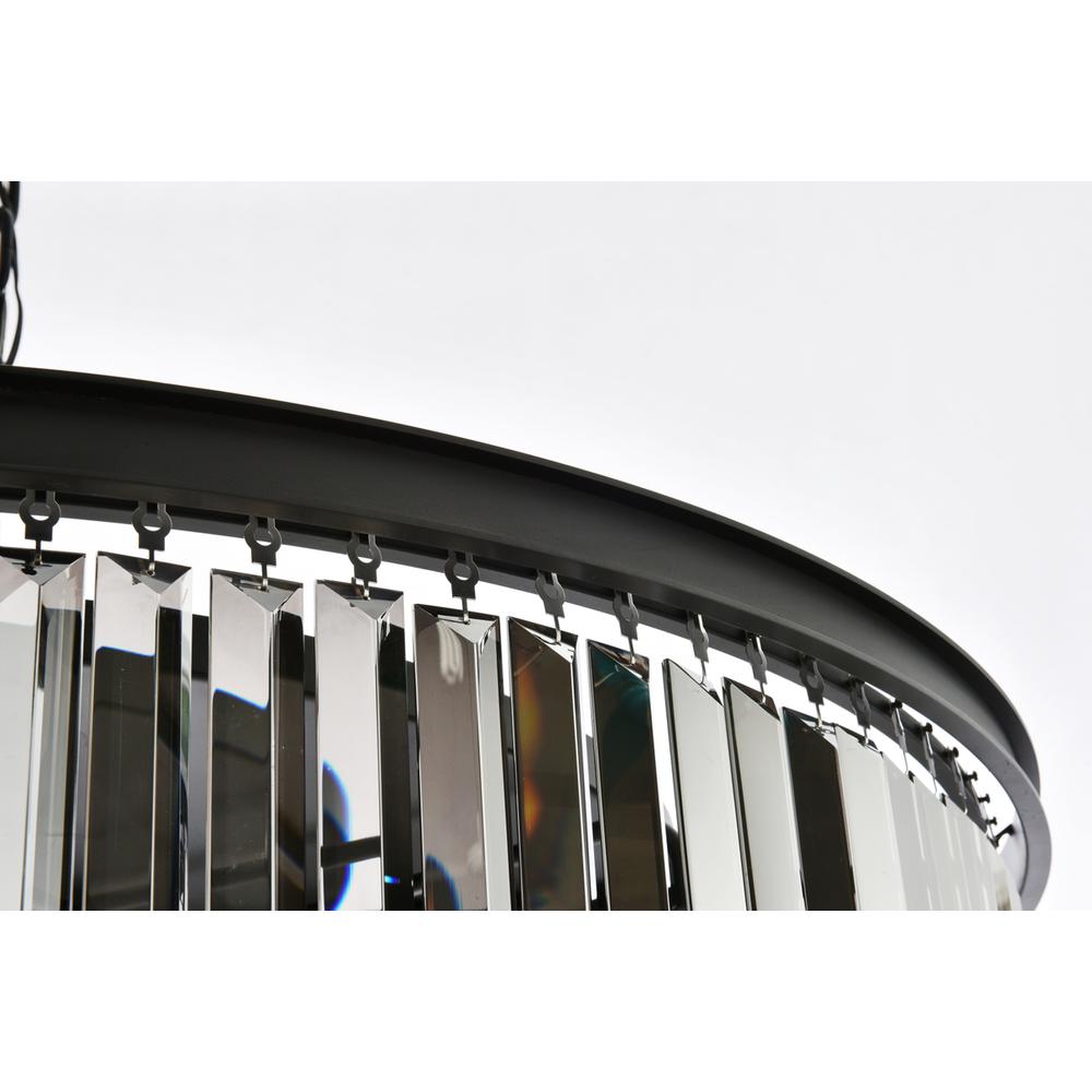 Sydney 10 light Matte Black Chandelier Silver Shade (Grey) Royal Cut Crystal