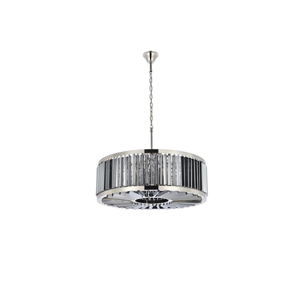 Chelsea 10 light polished nickel Chandelier Silver Shade
