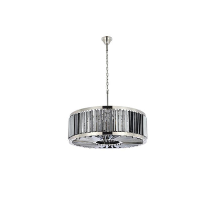Chelsea 10 light polished nickel Chandelier Silver Shade
