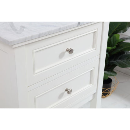 24 in. Single bathroom vanity set in White