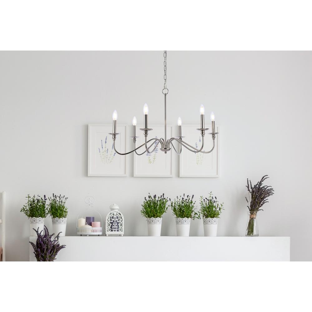 Rohan 30 inch chandelier in polished nickel