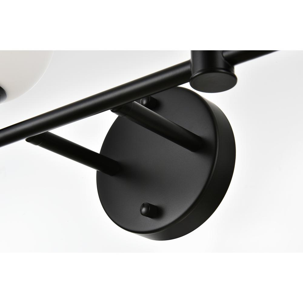 Cordelia 4 light Black and frosted white Bath Sconce