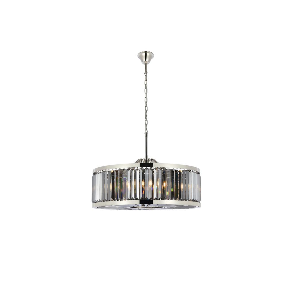Chelsea 10 light polished nickel Chandelier Silver Shade