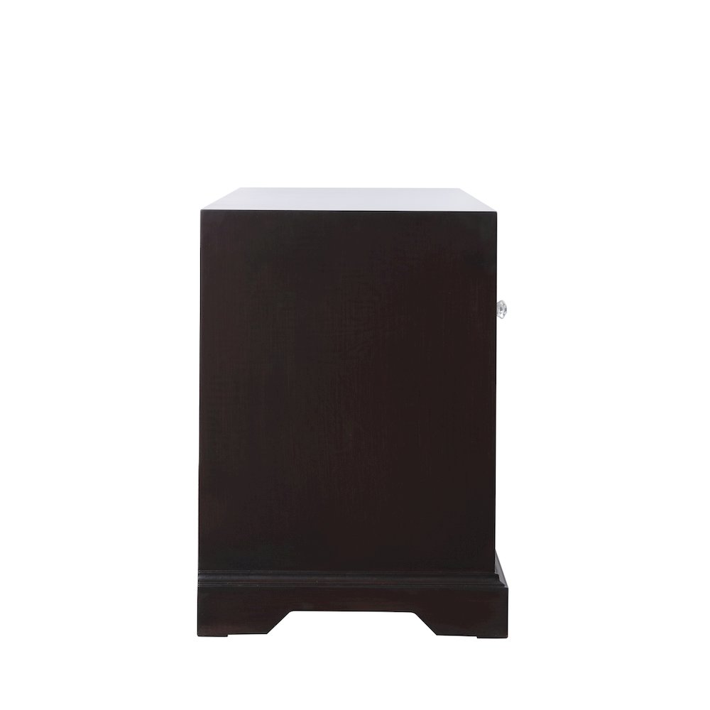 60 In. Mirrored Tv Stand With Wood Fireplace Insert In Dark Walnut
