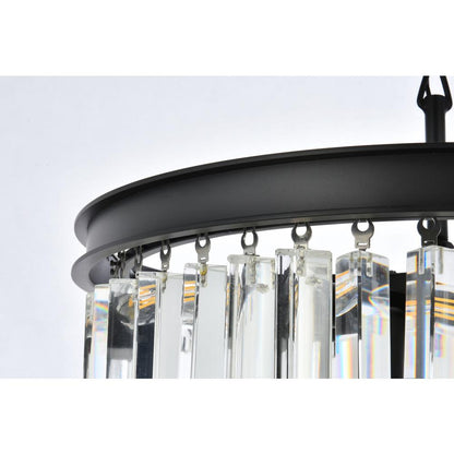 Sydney 9 light Matte Black Chandelier Clear Royal Cut Crystal