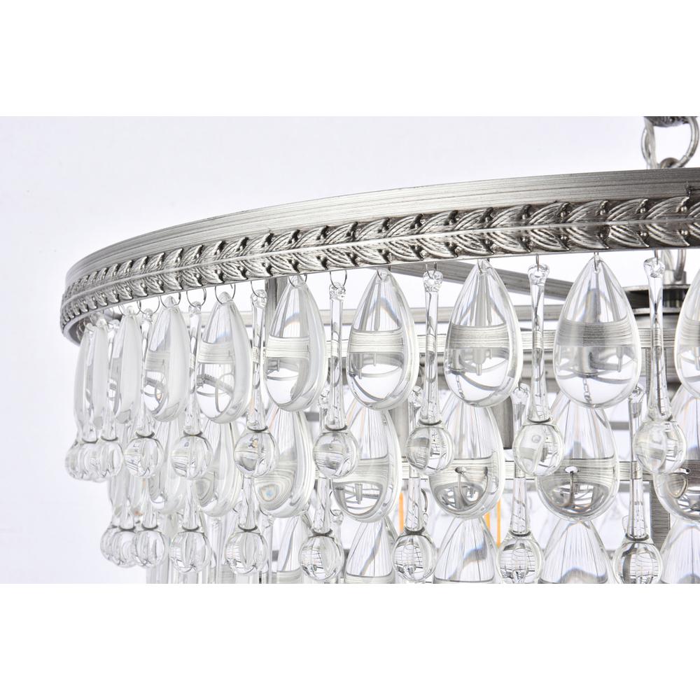 Nordic 6 light antique silver Chandelier Clear Royal Cut Crystal