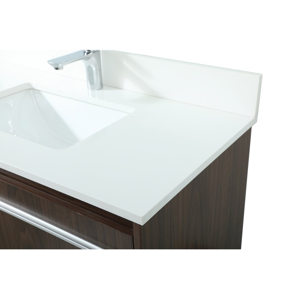 36 Inch Single Bathroom Vanity In Walnut With Backsplash