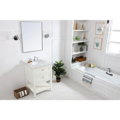 24 in. Single bathroom vanity set in White