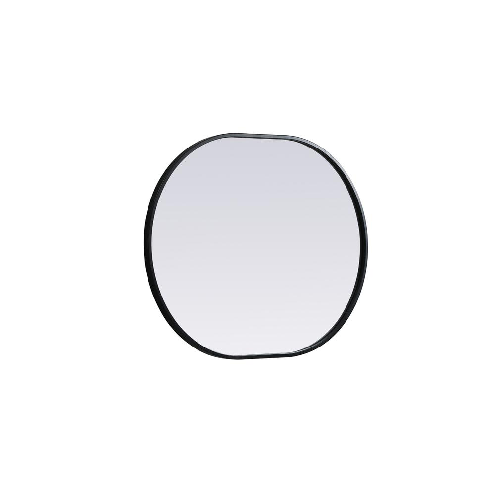 Metal Frame Oval Mirror 24x30 Inch in Black