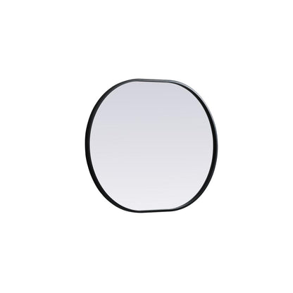 Metal Frame Oval Mirror 24x30 Inch in Black