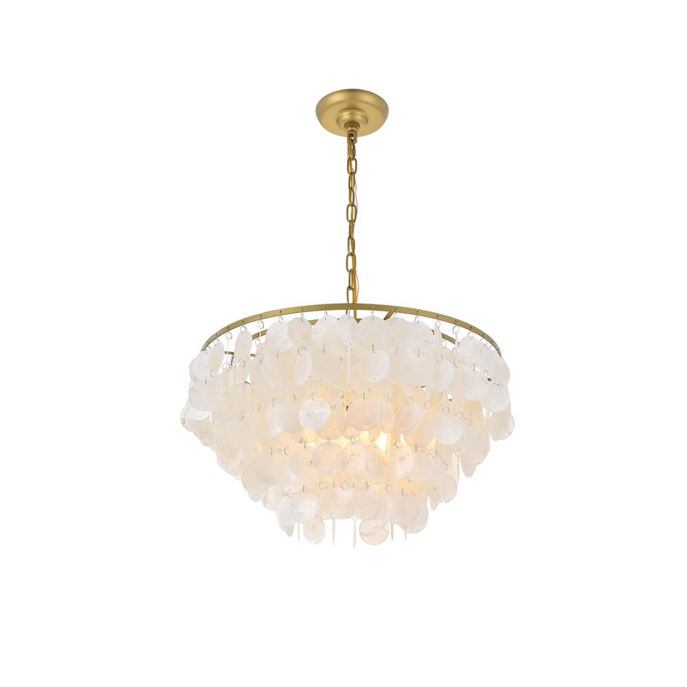 Selene 4 light Brass Pendant