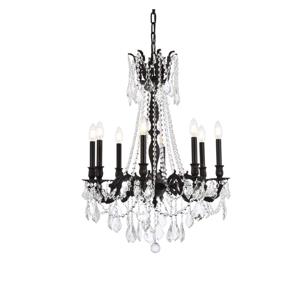 Rosalia 8 light Dark Bronze Chandelier Clear Royal Cut Crystal